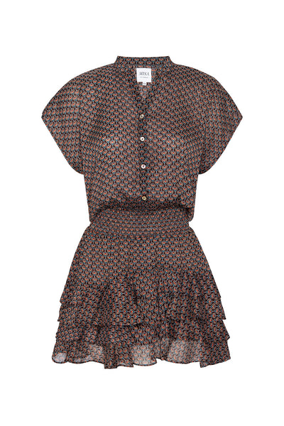 EVIE DRESS IN BROWN PAISLEY