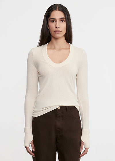 CASHMERE EASY CUFFED U IN NATURAL