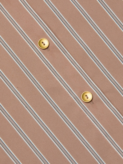 FAWN WESTERN CARD PRINT SHIRT IN STRIPE/TAN MULTI
