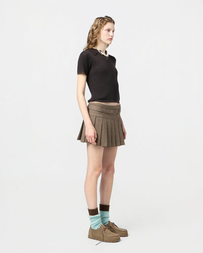SHRUNKEN POLO IN BURNT COCOA