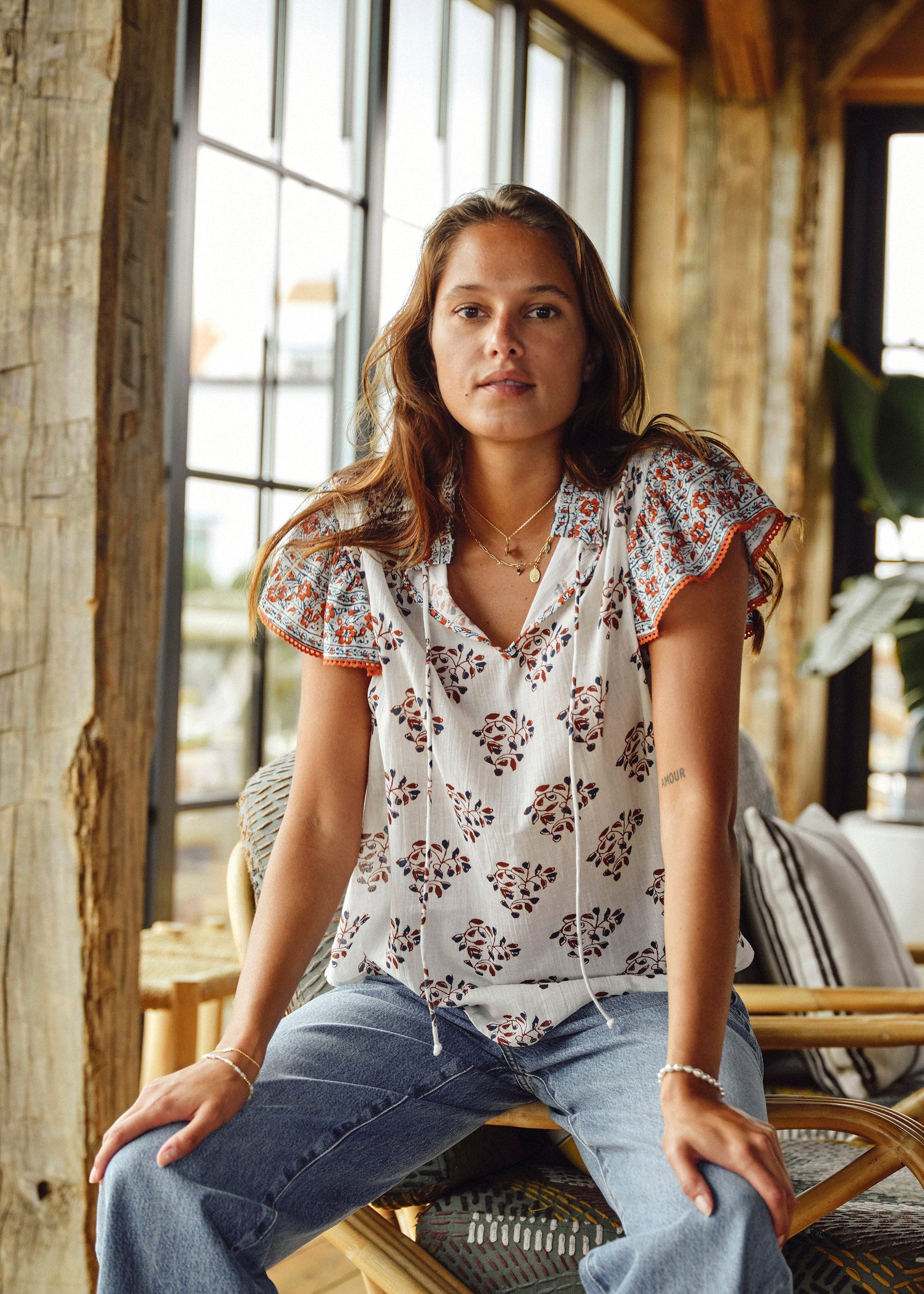 Mabe Stella Short Sleeve Top at Romi Boutique