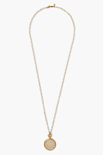 POCKET WATCH NECKLACE IN WHITE MOP