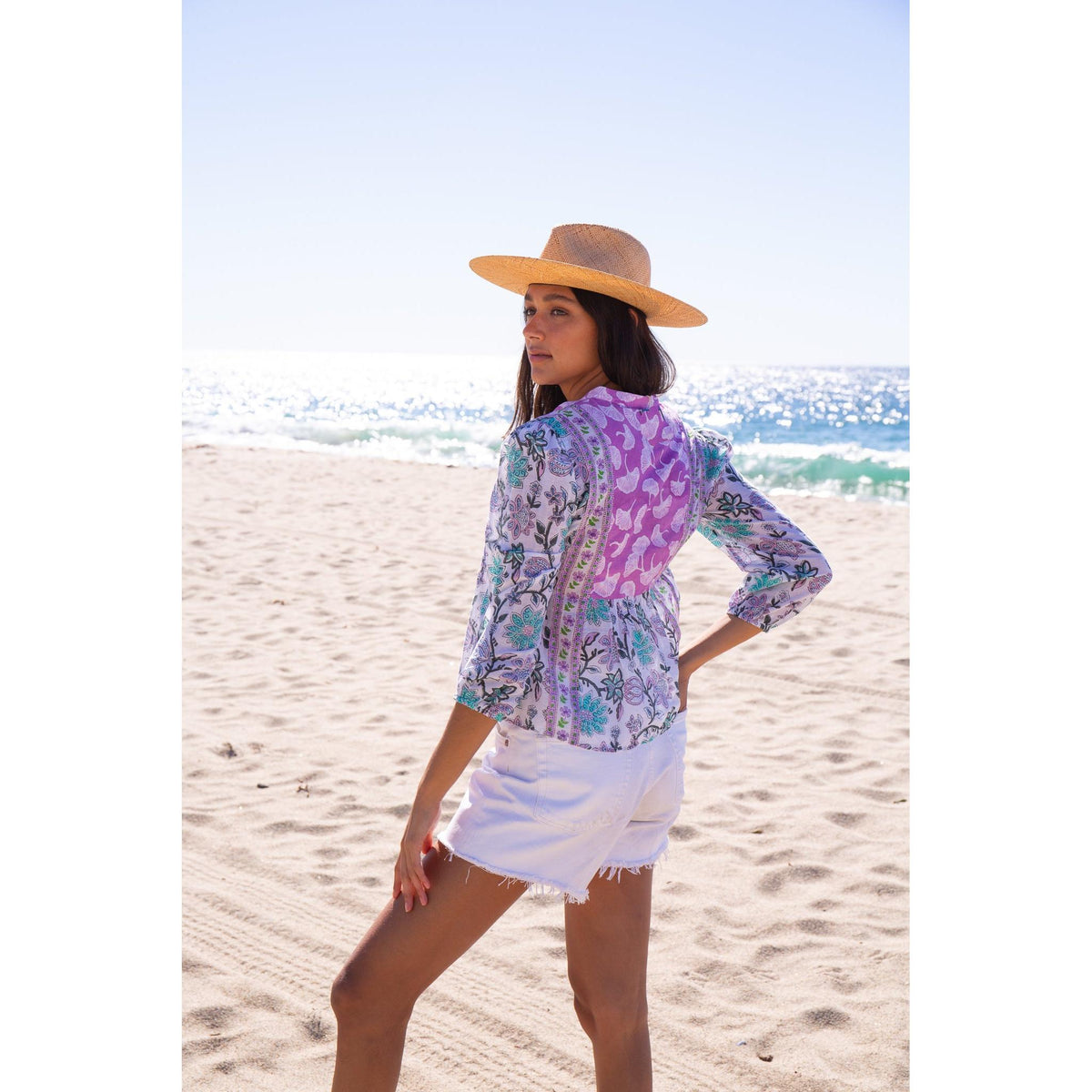 MICHELLE TOP IN MIXED PRINTS - Romi Boutique