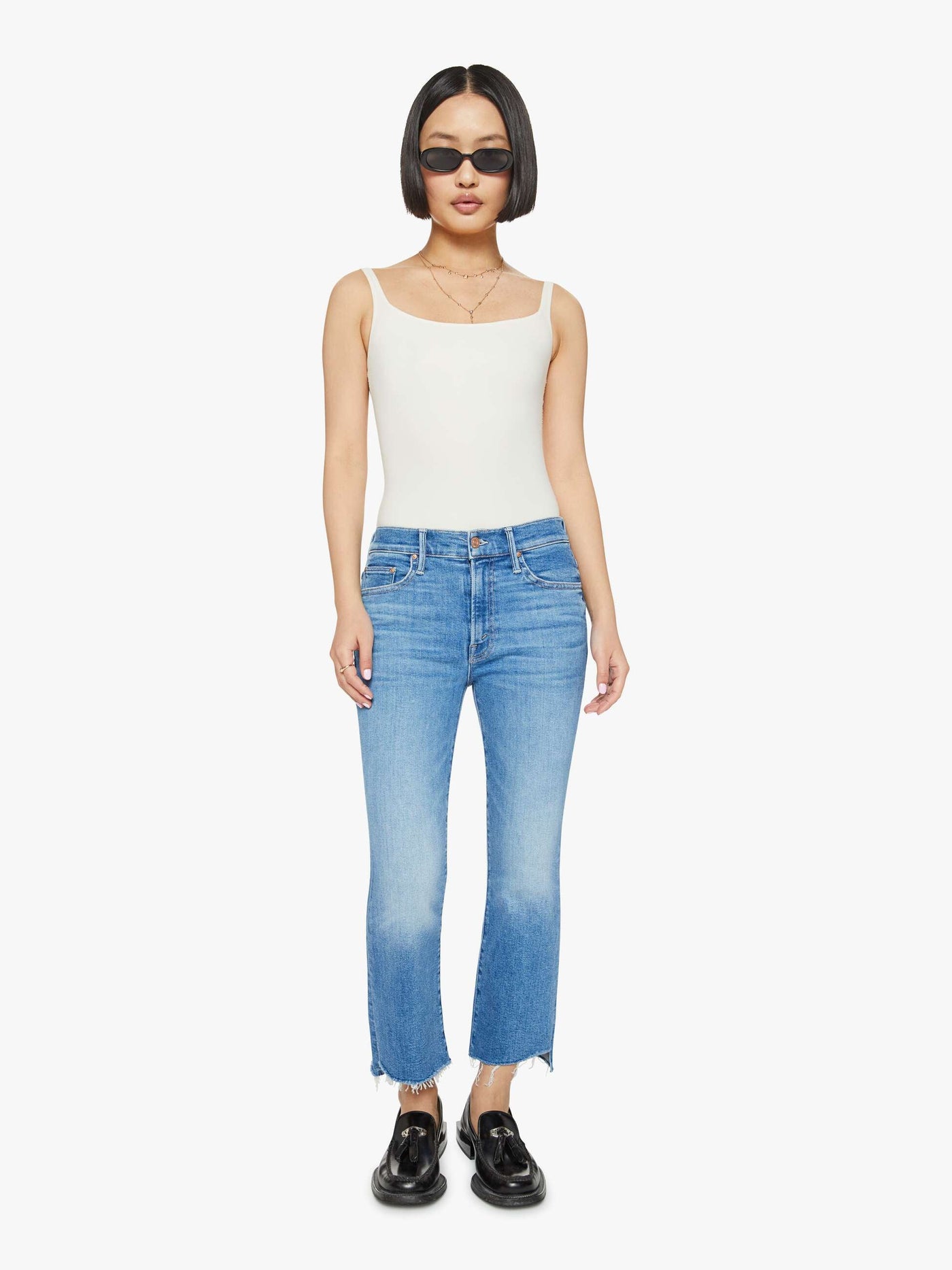 LIL INSIDER CROP STEP FRAY IN OUT OF THE BLUE
