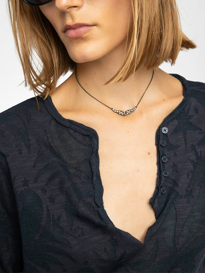 HENLEY LONG SLEEVE T-SHIRT IN ENCRE