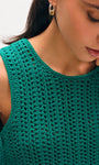 White & Warren LOFTY COTTON CROCHET SLEEVELESS TANK at Romi Boutique