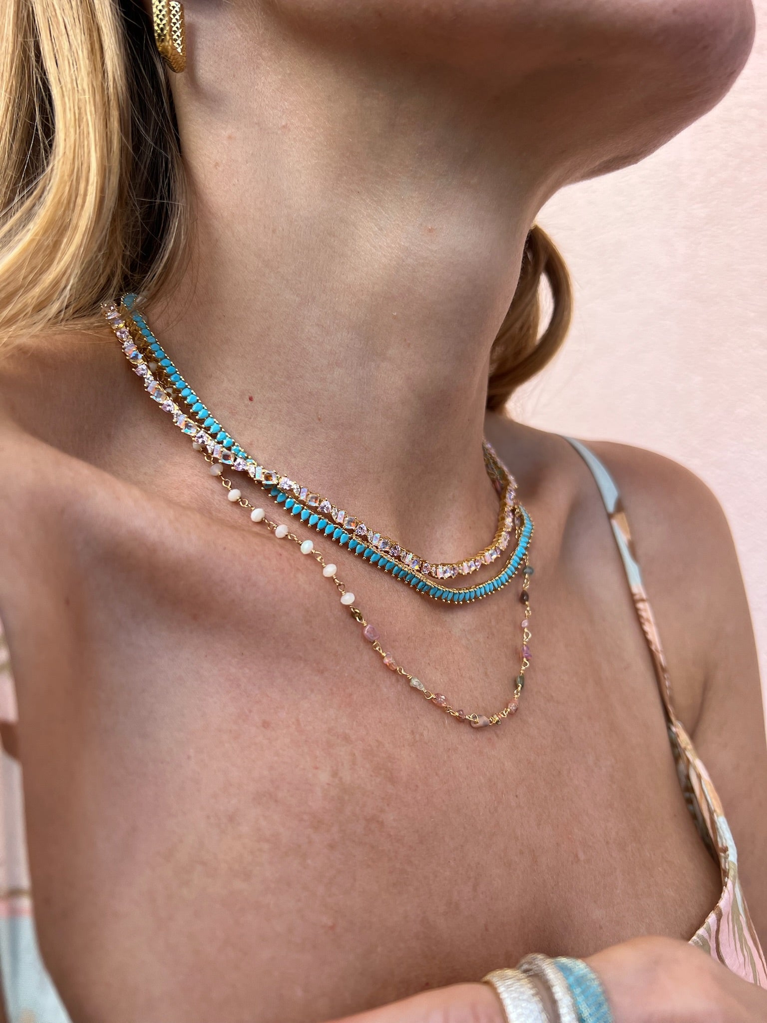 Native Gem Symphony Mini Teardrop Necklace at Romi Boutique