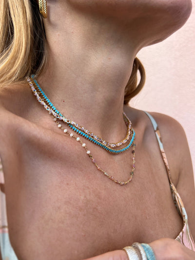 SYMPHONY MINI TEARDROP NECKLACE IN TURQUOISE