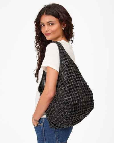 BANDO IN BLACK KNOT WOVEN LEATHER - Romi Boutique