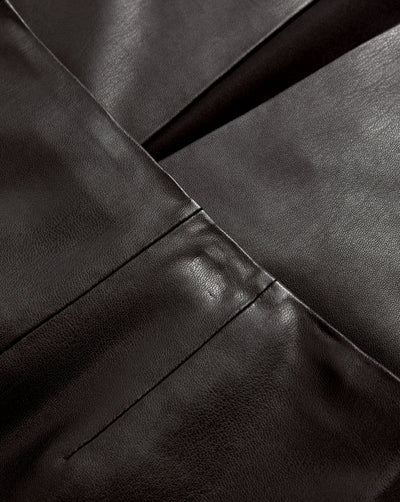 HOLMES MIDI PENCIL SKIRT IN BLACK VEGAN LEATHER