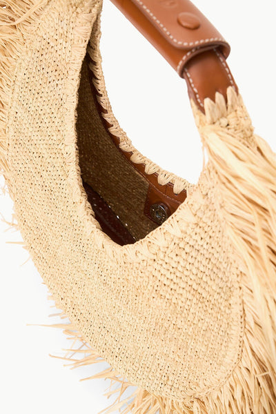 MOON RAFFIA TOTE BAG IN NATURAL RAFFIA - Romi Boutique