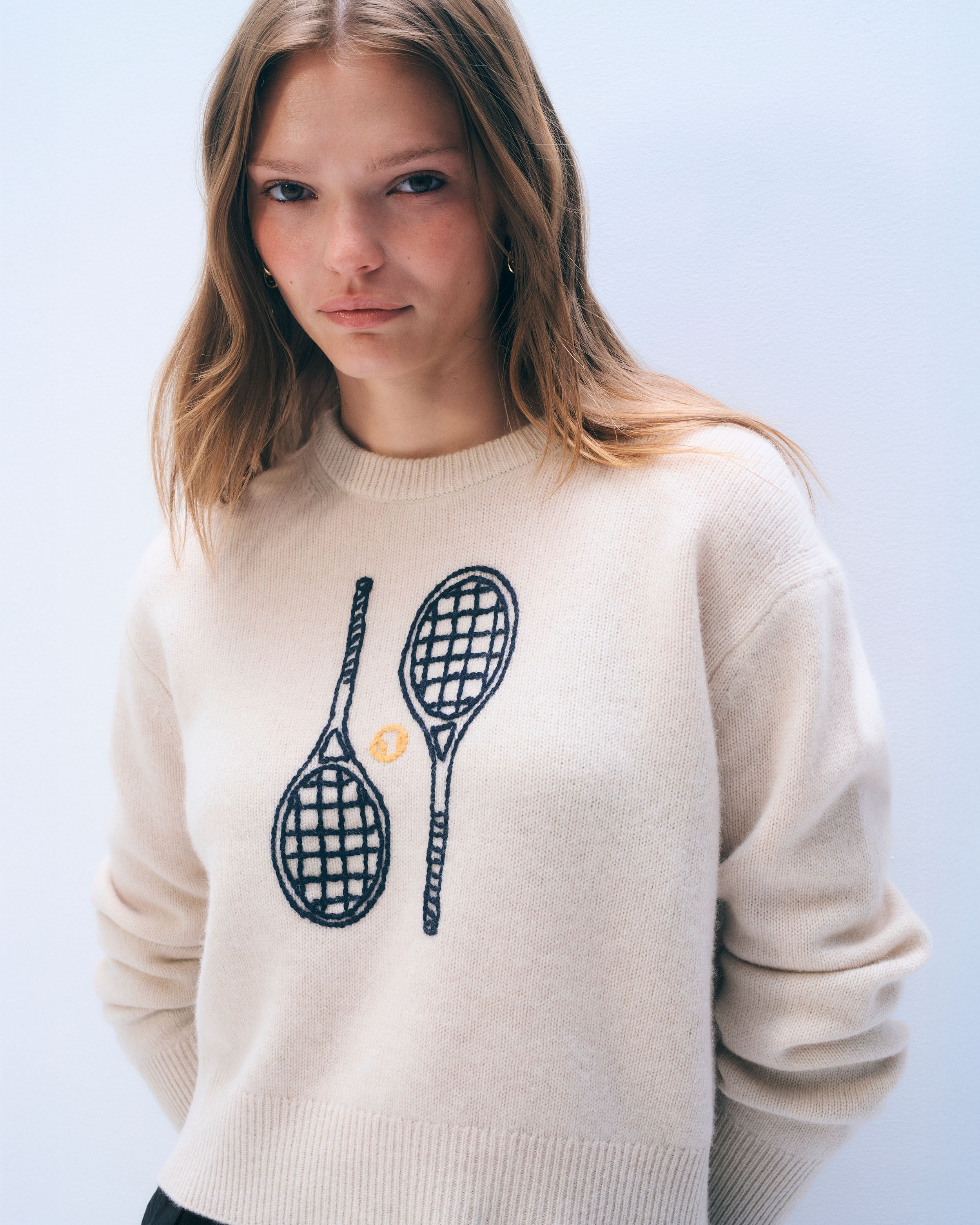 Cashmere Tennis Embroidered Sweatshirt