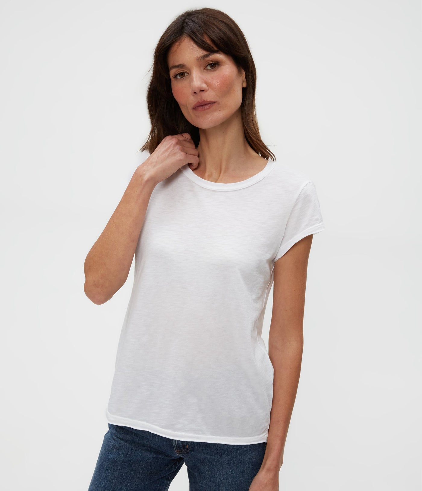 TRUDY SUPIMA TEE IN WHITE