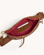 Hammitt CHARLES CROSSBODY MED IN MAHOGANY PEBBLE/BRUSHED GOLD RED ZIP at Romi Boutique
