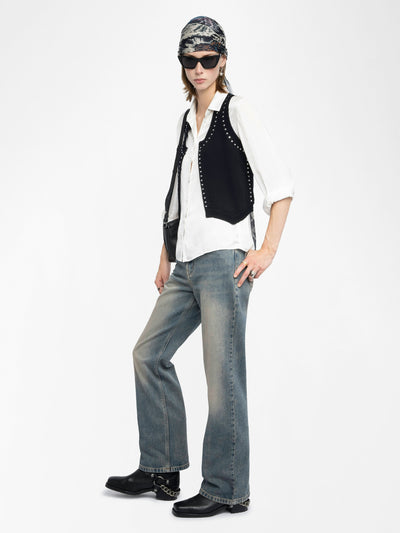 DUBLIN WESTERN SWEATER VEST STUDS IN BLACK