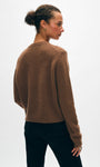 White & Warren CASHMERE BLEND HORSE EMBROIDERED CREW at Romi Boutique