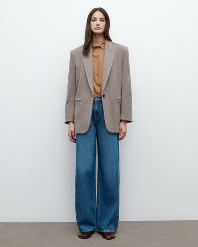 GIRL BOY GIRL BLAZER IN MUSTANG/KELP - Romi Boutique