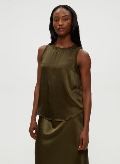 SHAY SATIN TANK IN TOPIARY