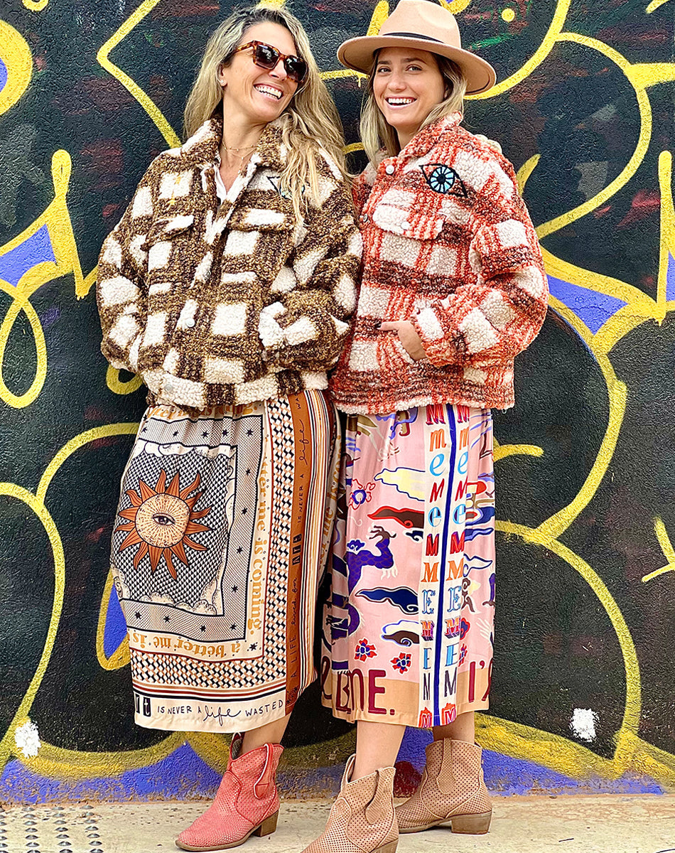 Me369 ROSALEE PRINTED SKIRT at Romi Boutique