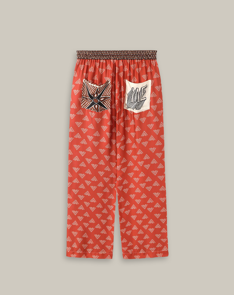 Me369 BAILEY STRAIGHT LEG PRINTED PANT at Romi Boutique