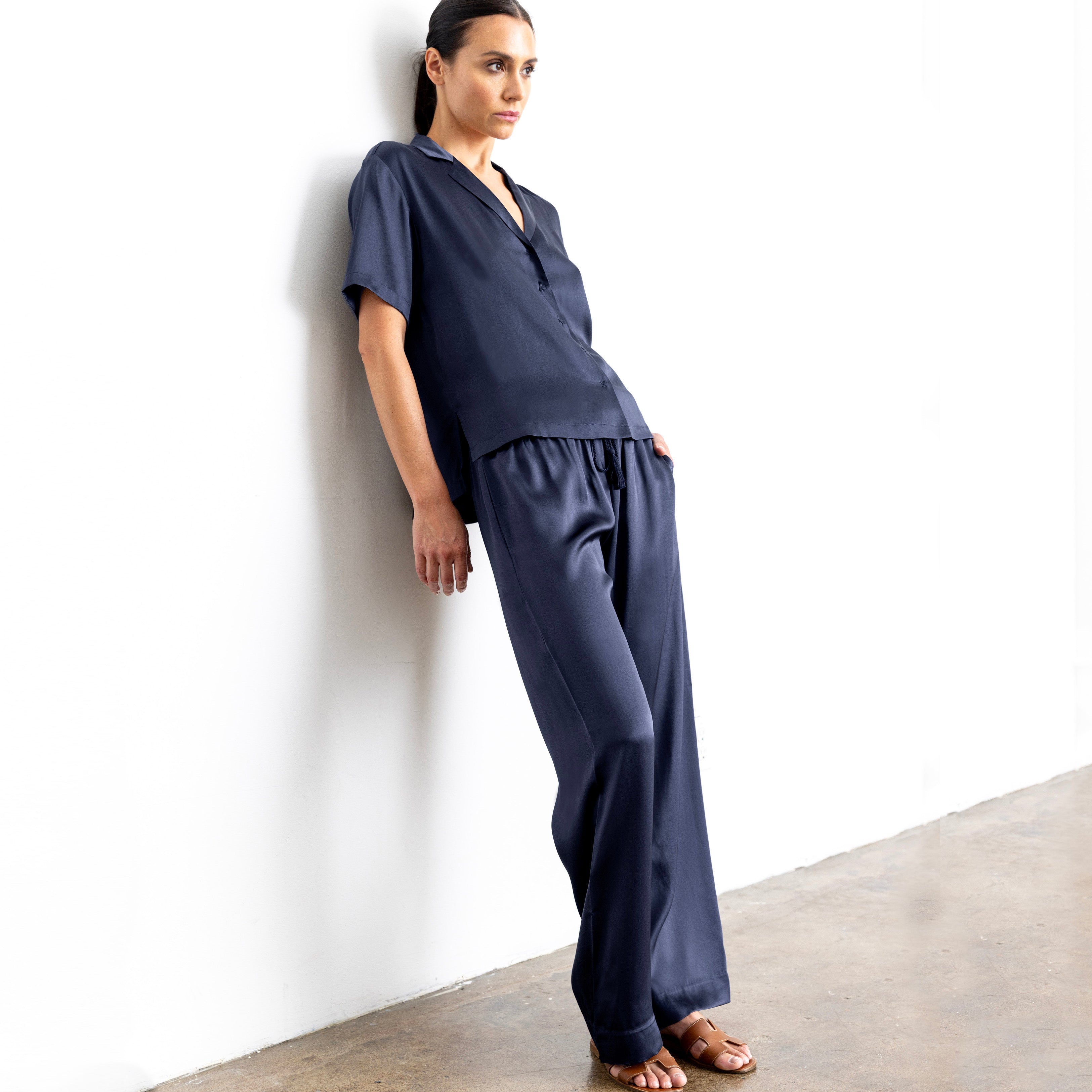 Go Silk Go Wide Angle Pant at Romi Boutique