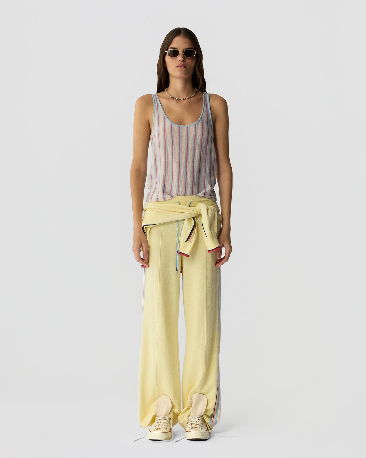 Guest In Residence FINE STRIPE TANK at Romi Boutique