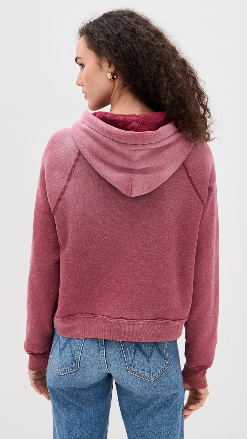 Re/Done THERMAL LINED RAGLAN HOODIE SNOOPY at Romi Boutique
