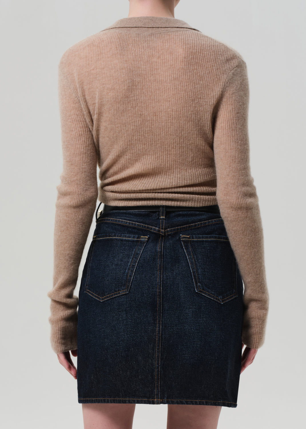 SIMONE POLO SWEATER IN MUSHROOM