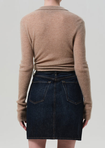SIMONE POLO SWEATER IN MUSHROOM