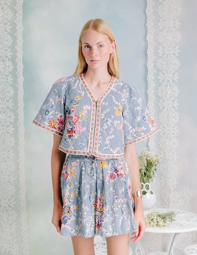 MELIE MINI SKIRT IN POWERSCOURT GARDEN FLORAL