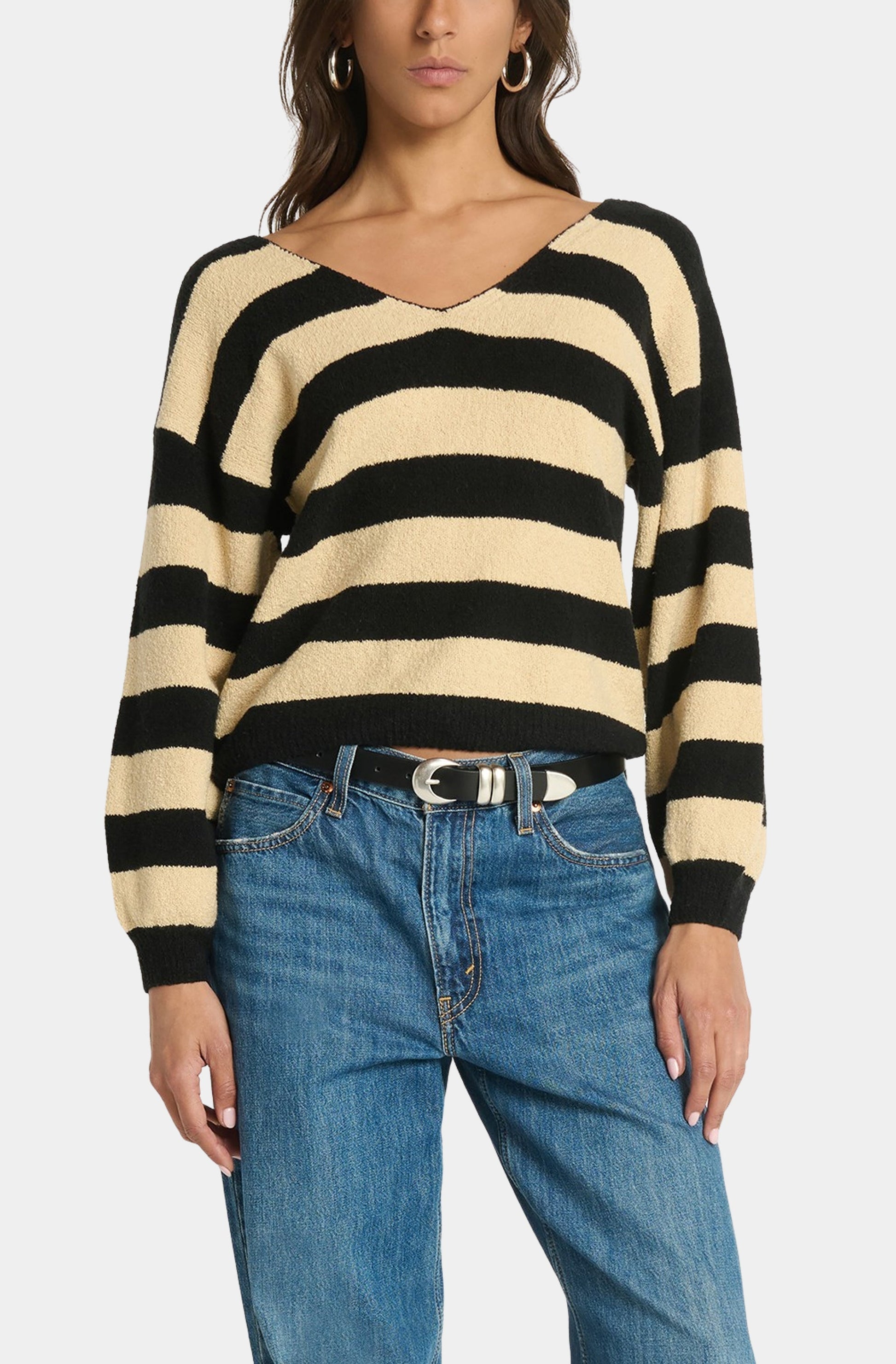 Carmine Pullover In Butterscotch Stripe