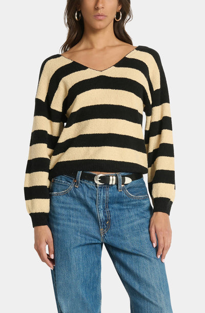 CARMINE PULLOVER IN BUTTERSCOTCH STRIPE