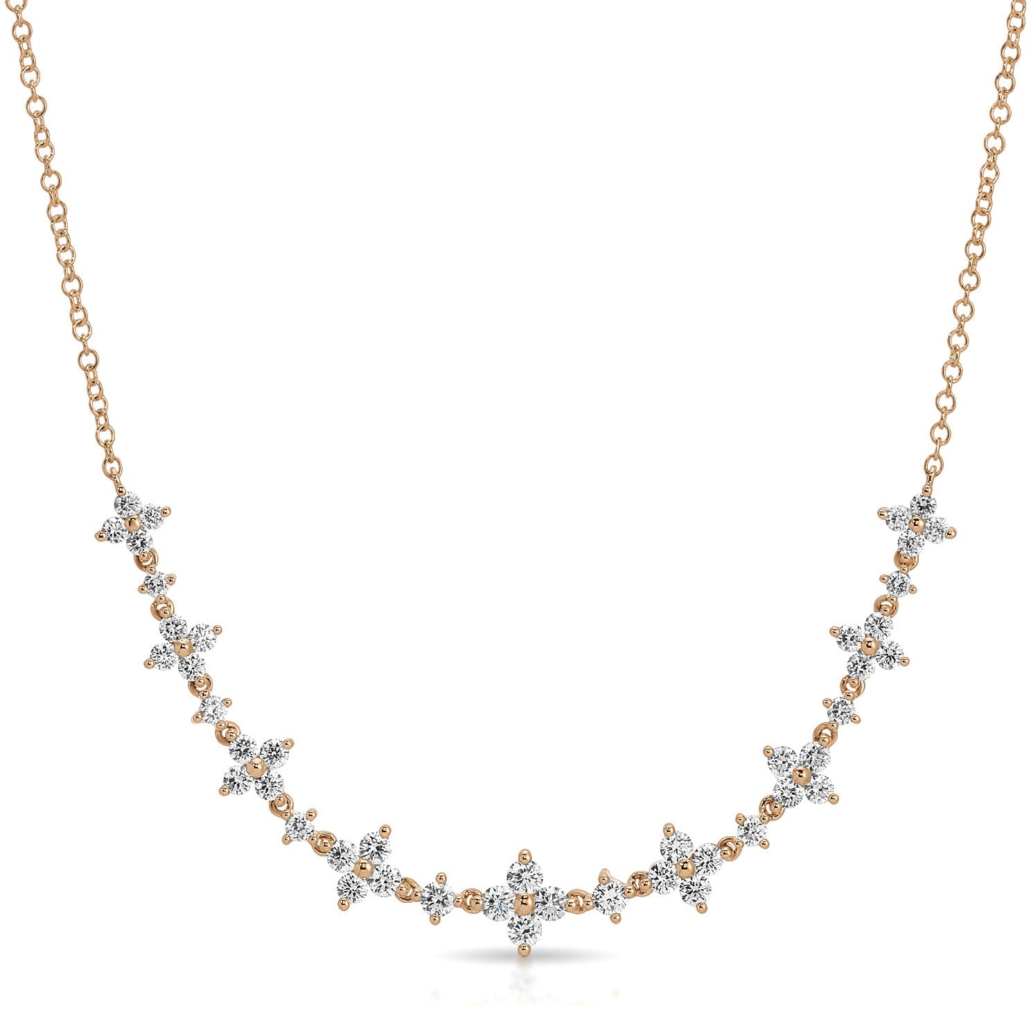 EF Collection Diamond Fleur Necklace in 14K Yellow Gold at Romi Boutique
