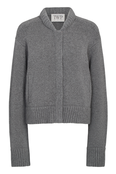 CONNOR CARDIGAN IN MEDIUM HEATHER GREY