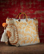 Vipul Shah HARYALI JUTE TOTE IN CORAL at Romi Boutique