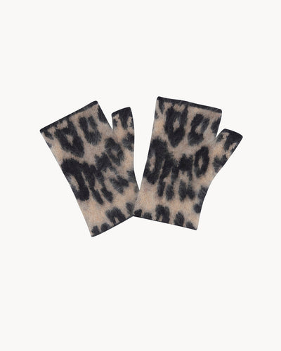 MINI SOTCHY MITTENS IN CAMEL LEOPARD
