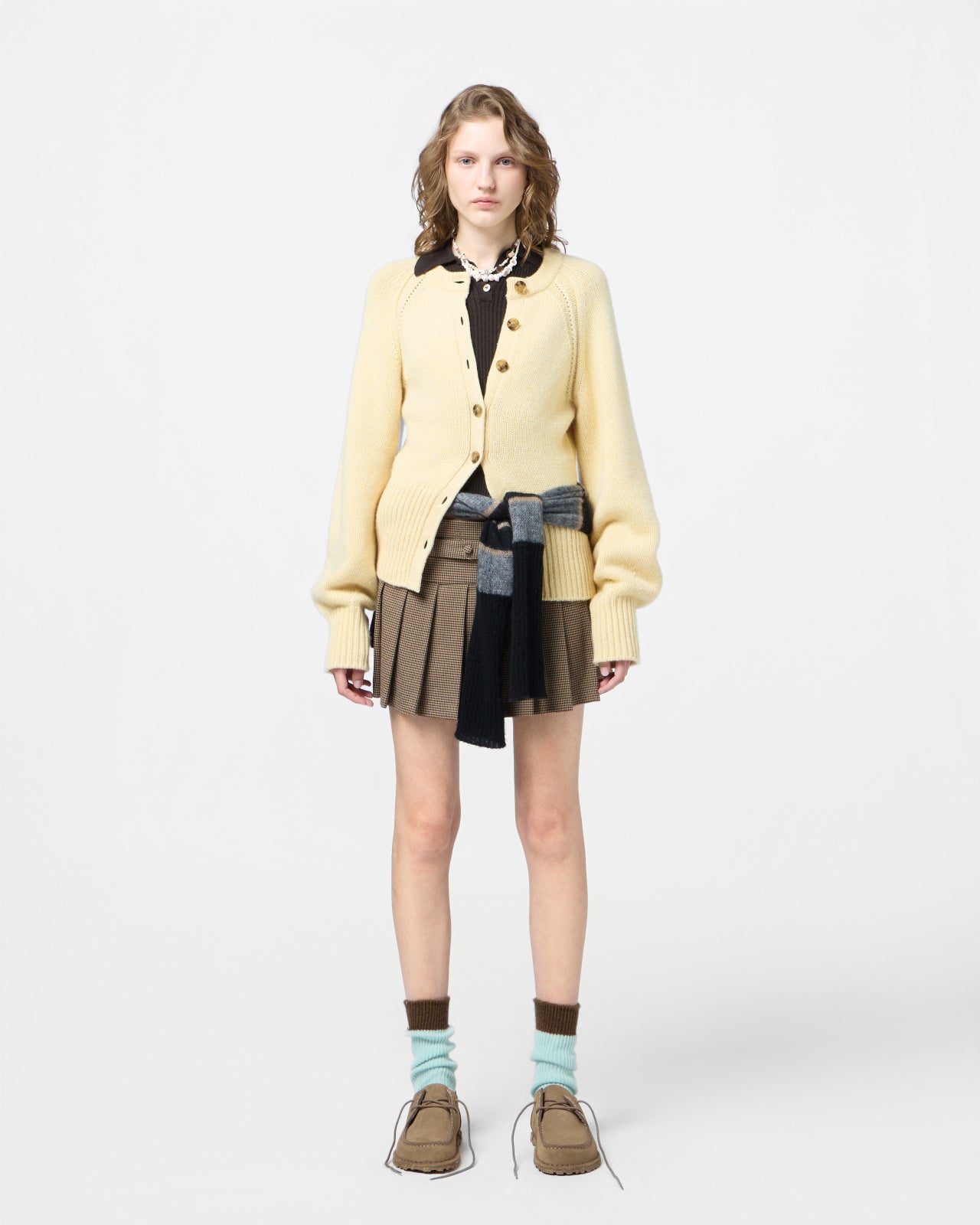 SCULPTED CARDIGAN IN BUTTER