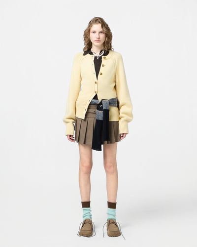 SCULPTED CARDIGAN IN BUTTER