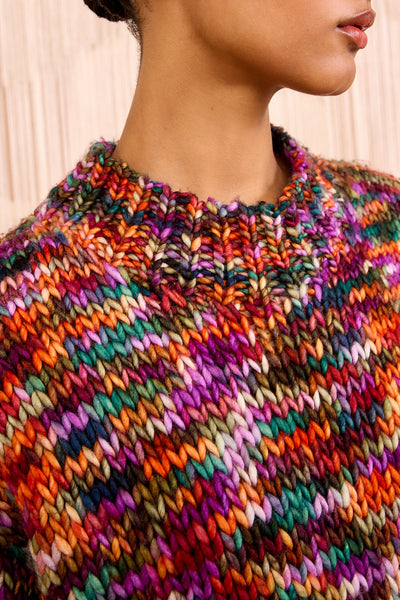MAUDE MULTICOLOR KNIT PULLOVER IN QUARTZ