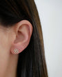 EF Collection Diamond Rose Stud Earring In 14K White Gold at Romi Boutique