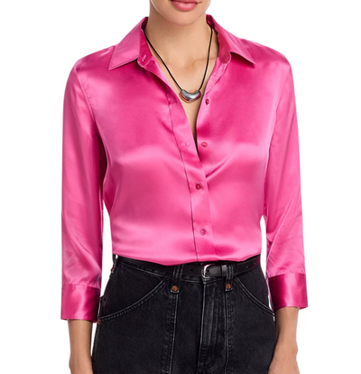 DANI 3/4 SLEEVE BLOUSE IN PINKTOBER