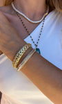 Native Gem RAZOR EDGE BANGLE IN GOLD at Romi Boutique