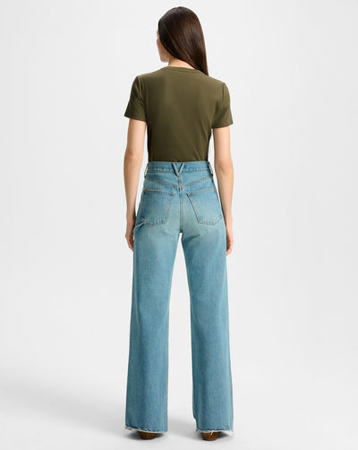 DILIA BUTTON DOWN T-SHIRT IN CYPRESS
