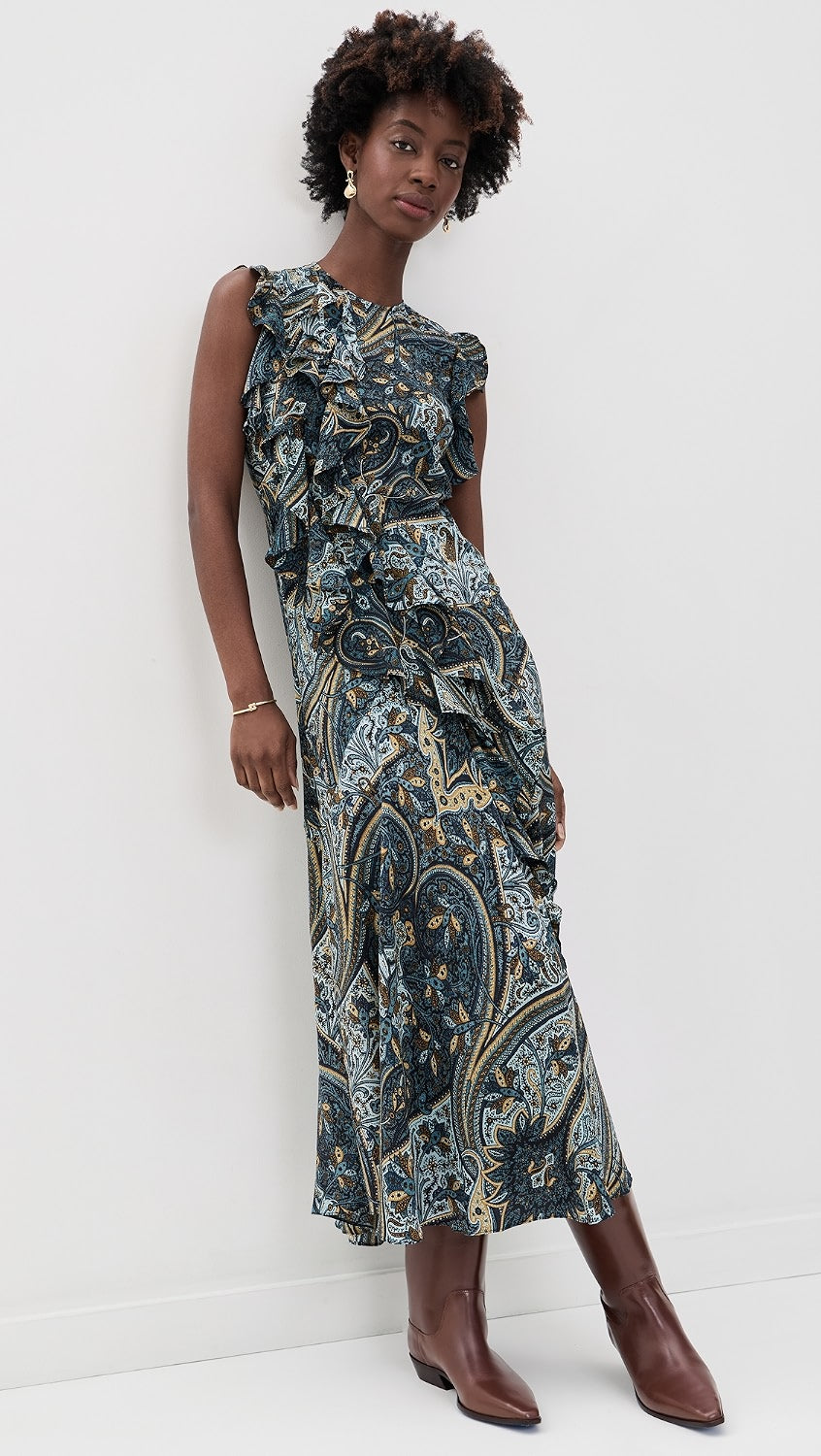 Ameline Sleeveless Silk Dress