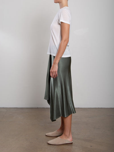 SAMARA SKIRT IN VINTAGE SATIN NORI