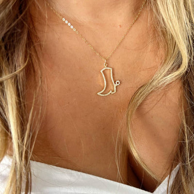 NASHVILLE COWBOY BOOT NECKLACE IN GOLD