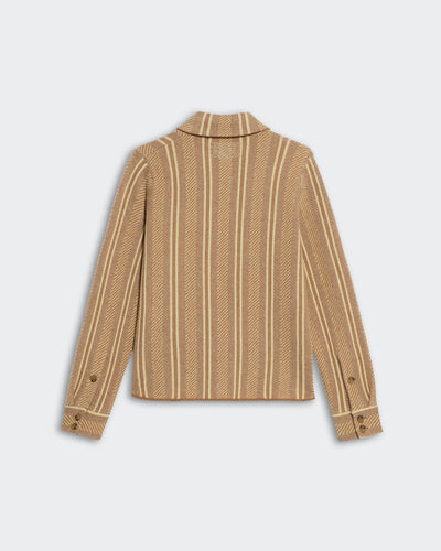 DYLAN STRIPE SHIRT IN ALMOND COMBO