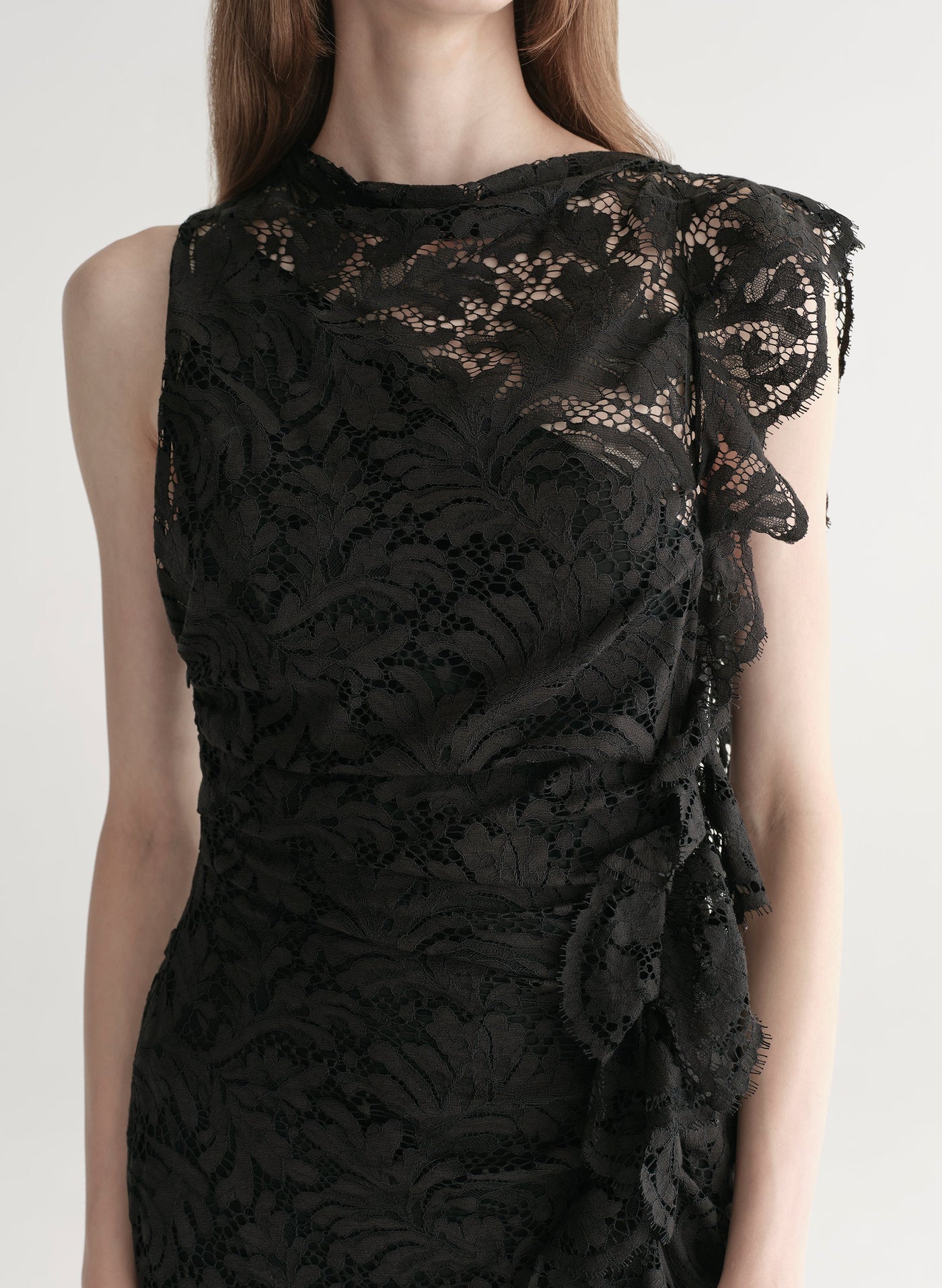ASTRID LACE MIDI DRESS IN BLACK