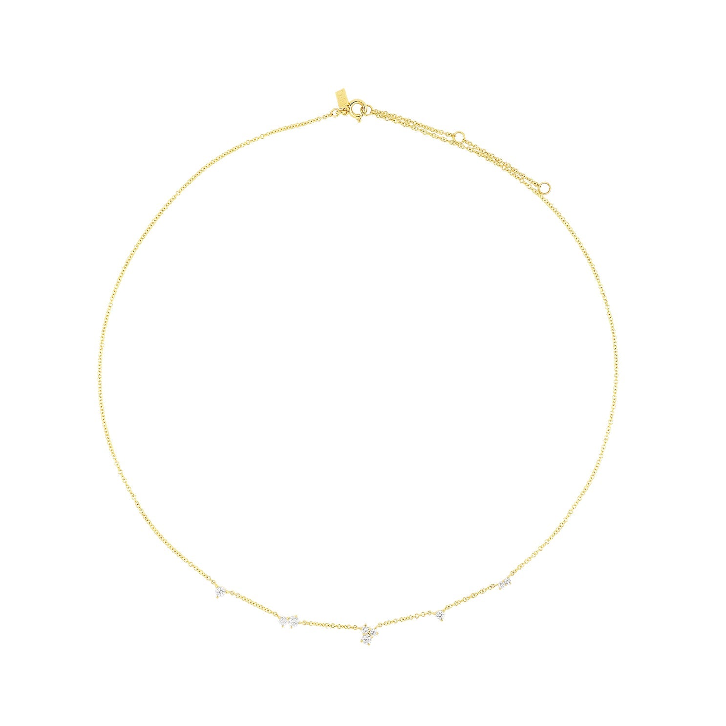 EF Collection Multi Diamond Cluster Necklace at Romi Boutique
