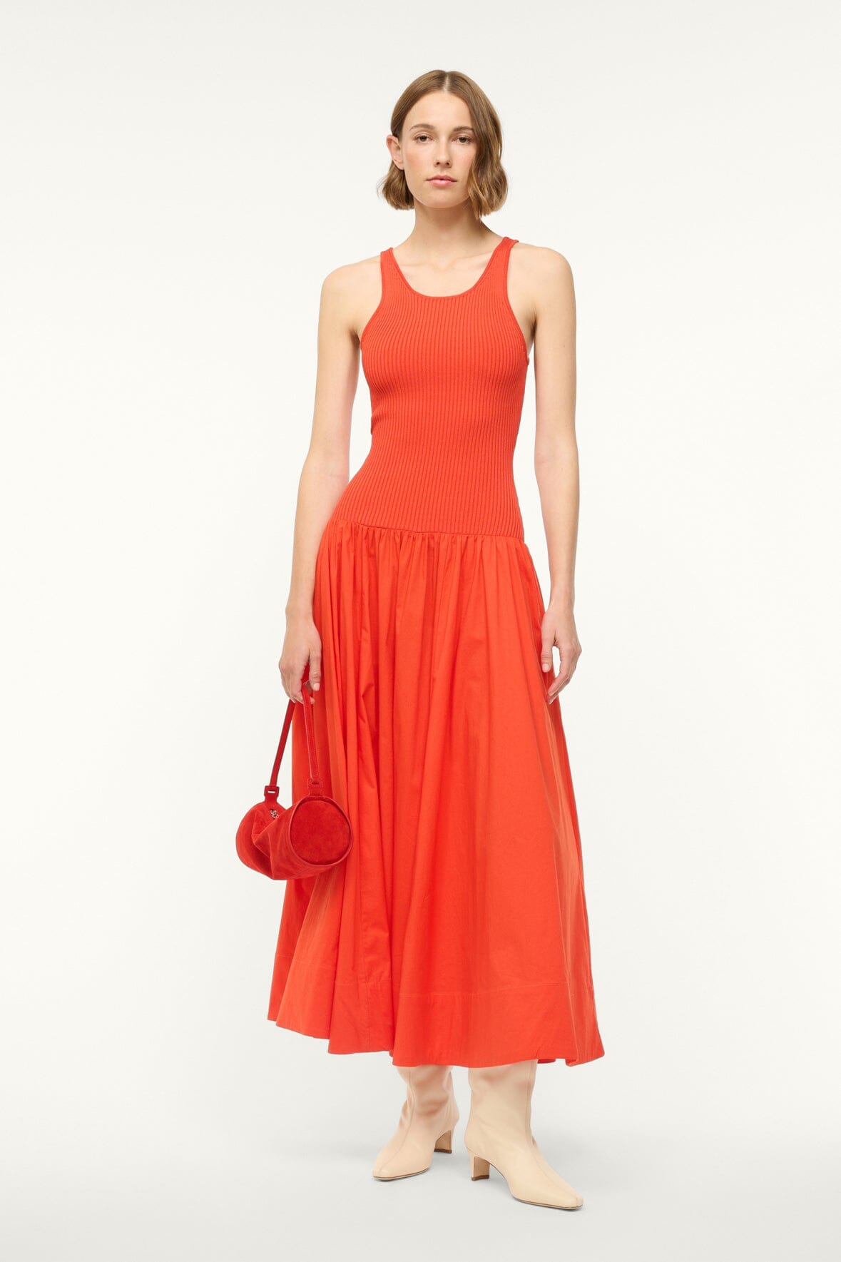 MINI TARU BAG IN RED ROSE SUEDE - Romi Boutique